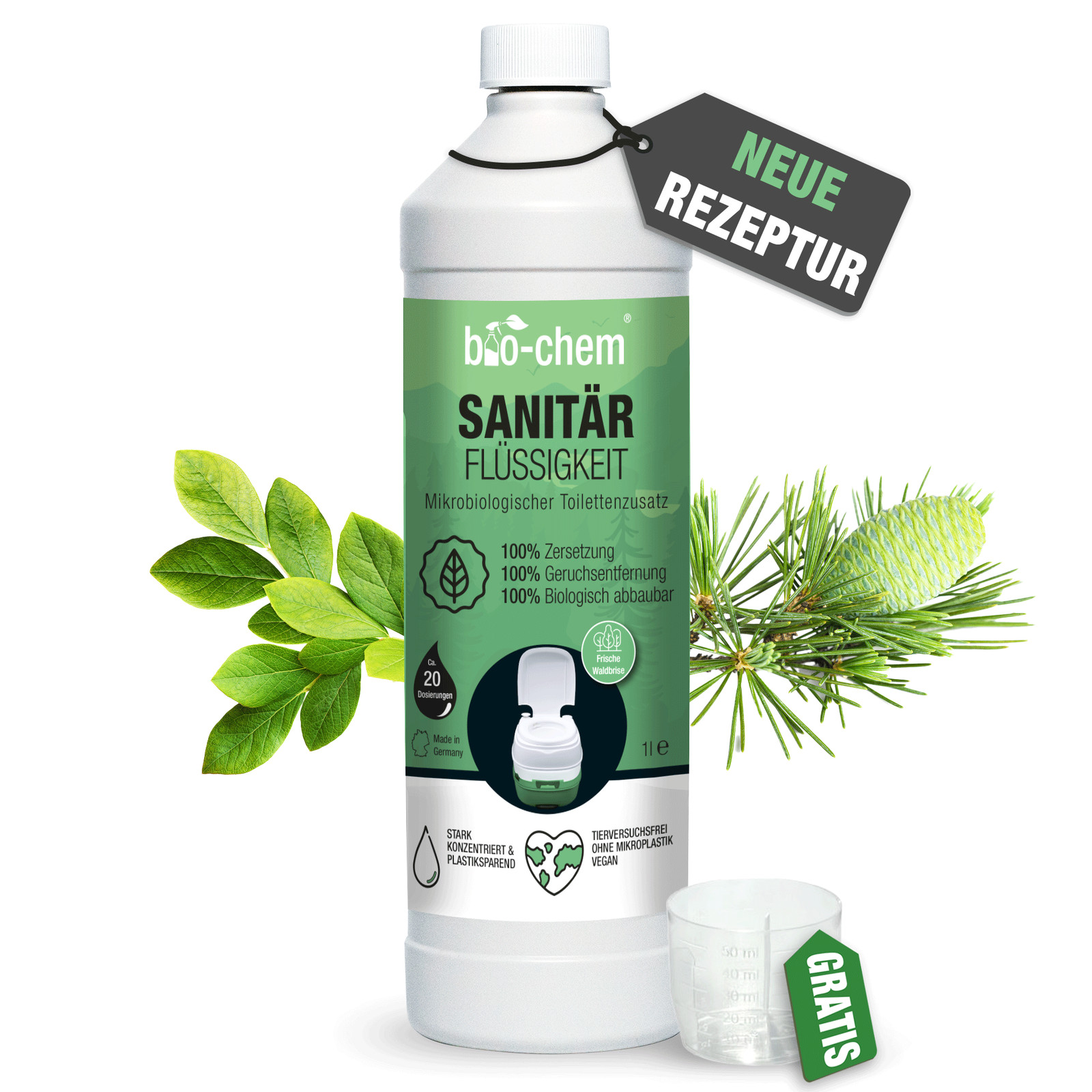 Concentrado de líquido sanitario bioquímico para tanque de aguas residuales, inodoro de camping, inodoro