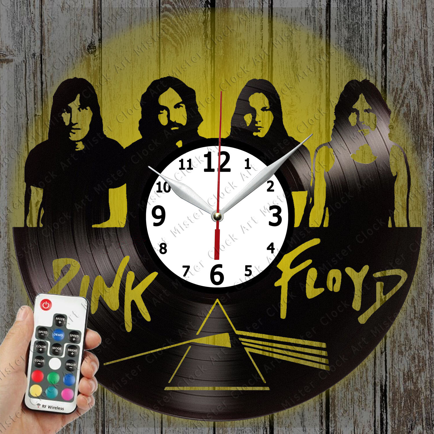 LED Clock Pink Floyd Vinyl Record Clock Handmade Decor Original Gift 96