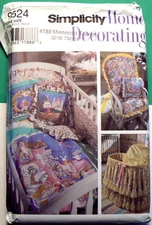 9524 Simplicity Sewing Pattern Home Decor NEW Quilt Pillow Headboard Dus Ruffle