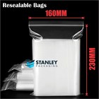 <!--F#f_0-->ReSealable Zip Lock Click Seal Plastic Poly Bags 160x230mm Recloseable 50UM<!--F/-->