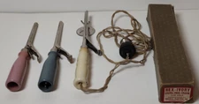 Vintage Russell Rex Electric Curling Iron w SOCKET PLUG Original Box & stand!