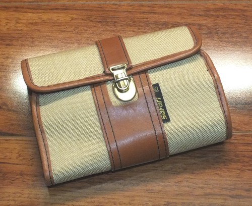 Safari Manicure Essential Kit Razor, Comb & ToeNail Clippers in Faux Canvas Case