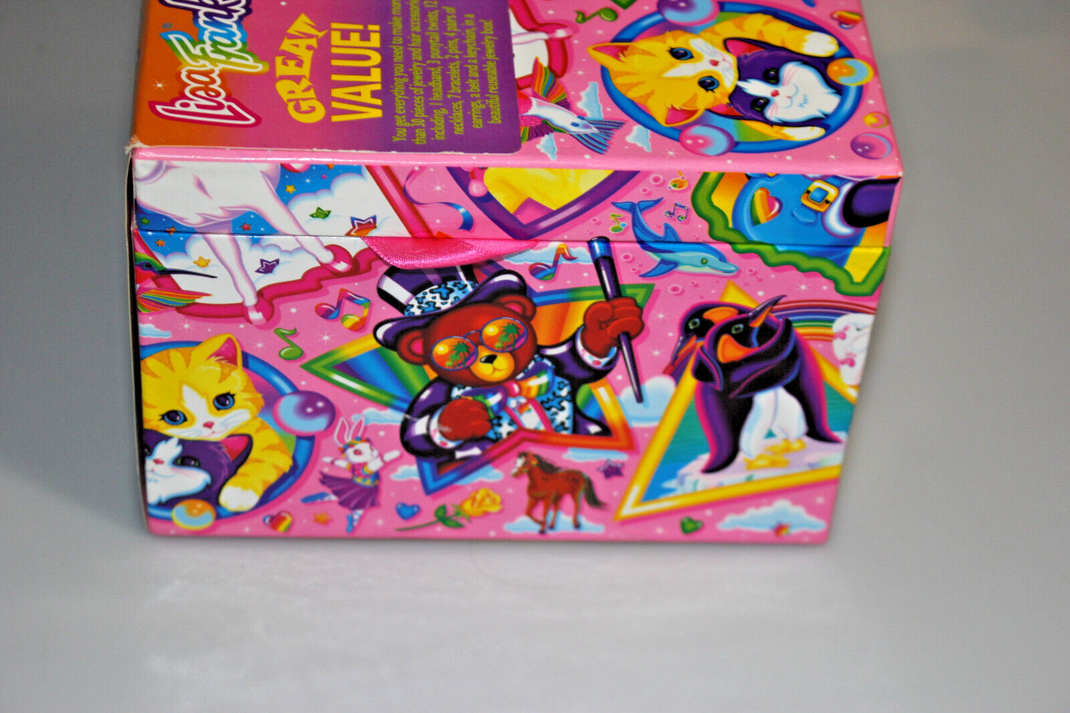 Vintage LISA FRANK Treasure Fulls Jewelry Box Organizer Beads