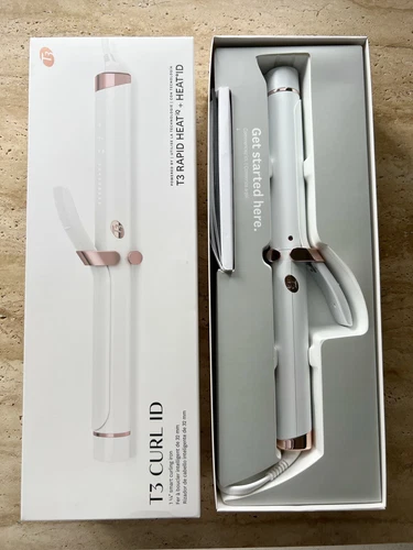 T3 Curl ID 1.25" Smart Curling Iron w Touch Interface White/Rose Gold #77550
