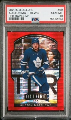 2020-21 Upper Deck Allure Red Rainbow Auston Matthews #69 PSA 10 Refractor