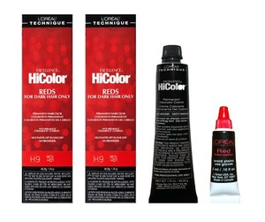 loreal hicolor red hot on black hair