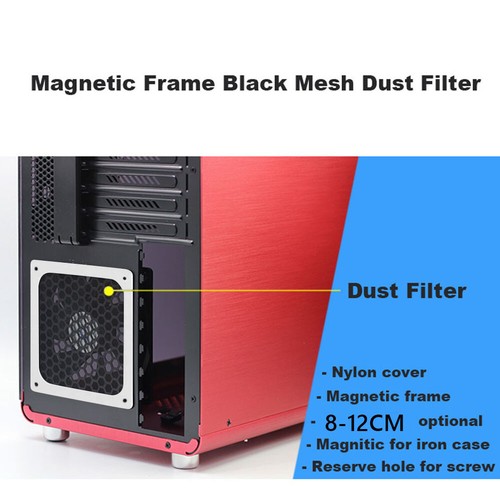 Magnetische Computergehäuse-Lüfter-Staubfilterabdeckung für Netzteil (12 cm) - Bild 10 von 12