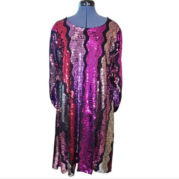 Handmade sequin knee length 3/4 sleeve dress size Large | eBay