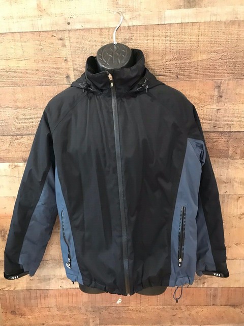 Lands' End Squall Jacket Hooded Large 14-16 Waterproof Blue Black | eBay