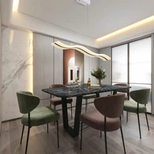 Modern LED Chandelier Wave Shape Ceiling Pendant Light Home 3 Color Acrylic NEW