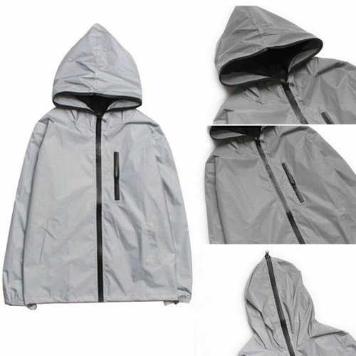 Jacket Men's Motorcycle Hoodie Reflective Safe Waterproof Coat Night Cycling - Picture 5 of 17