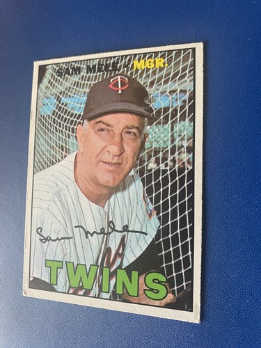 Carta d'epoca Topps Sam Mele #418 Minnesota Twins Baseball 1967 - Foto 7 di 8