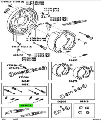 TOYOTA Hiace Strut Kit Rear Brake Genuine JDM 04943-26020 1KDFTV