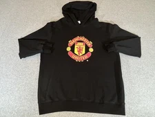 Manchester United Hoodie Mens XXL Black Premier League Soccer Fleece Sweatshirt