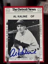 AL KALINE 1981 AUTOGRAPHED BOYS OF SUMMER DETROIT NEWS CARD