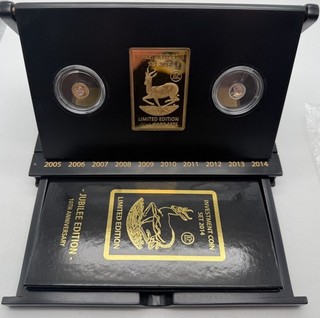 Investment Coin Set 2014 Jubilee Edition Springbock Limited 1000 Francs Gabun