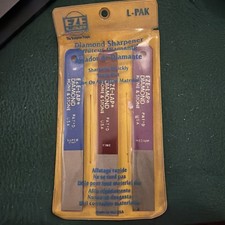 EZE LAP PAK Diamond knife Sharpener L-PAK Med/Fine/Super Fine 3-Pack