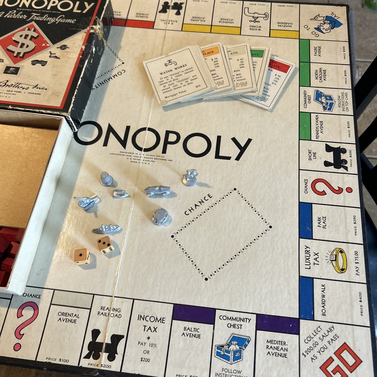 Vintage Monopoly Board Game- Parker Brothers 1946 Complete W