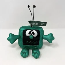 Y2K BUG COMPUTER PLUSH KEYCHAIN CHARM for 2000 Glitch TV Vintage
