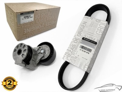 ORIGINAL RENAULT KEILRIPPENRIEMEN SATZ + FEBI SPANNROLLE SET DACIA NISSAN