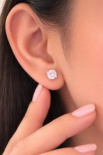 GIA 3.00Ct Round Cut Natural Diamond Stud Ear...