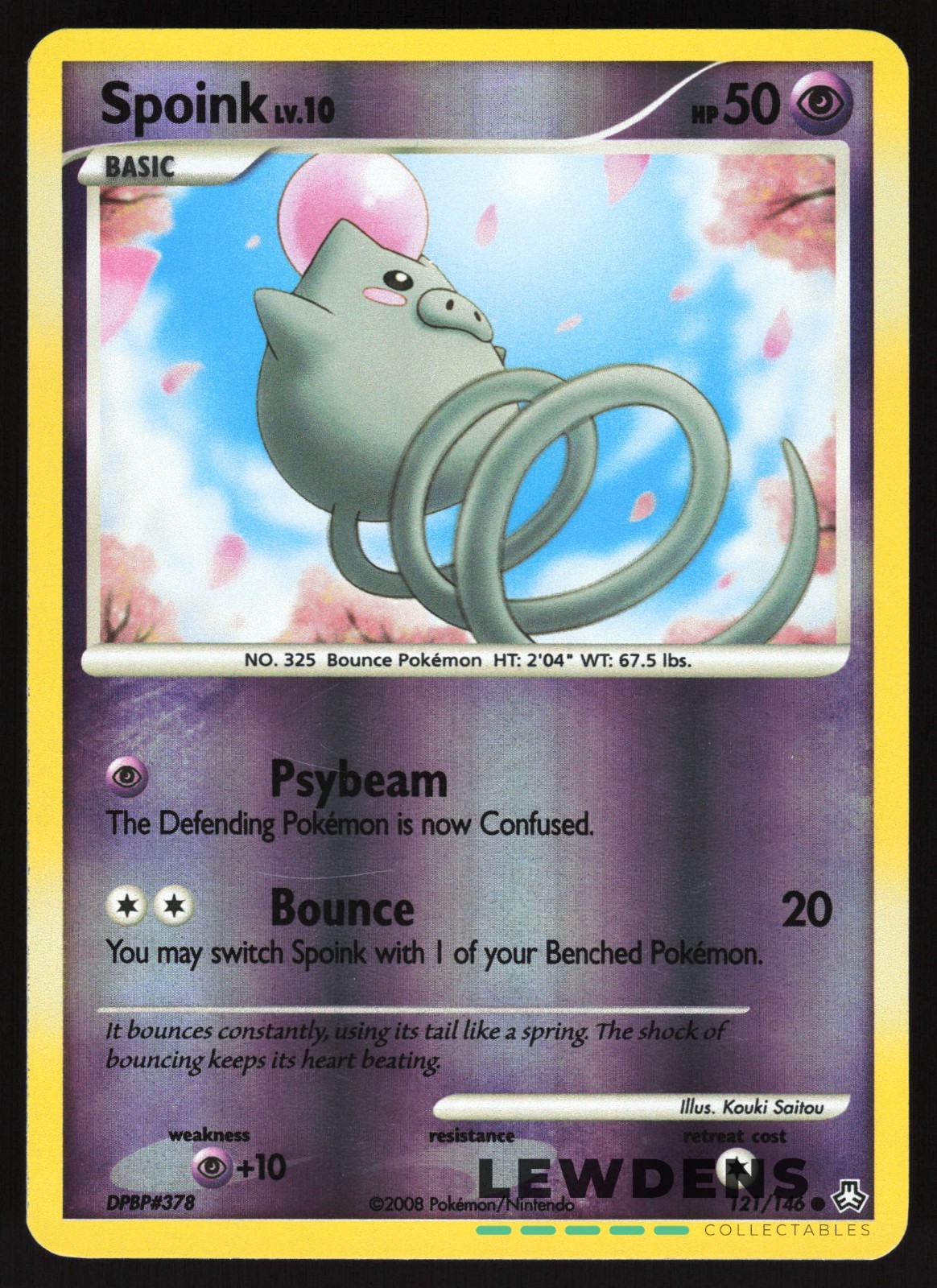 Spoink - 121/146 - Common Reverse Holo - Legends Awakened - Pokemon Card