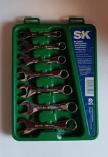 SK 86247 (7 Pc) Metric Short Pattern Combination Wrench Set 10mm-18mm USA Made