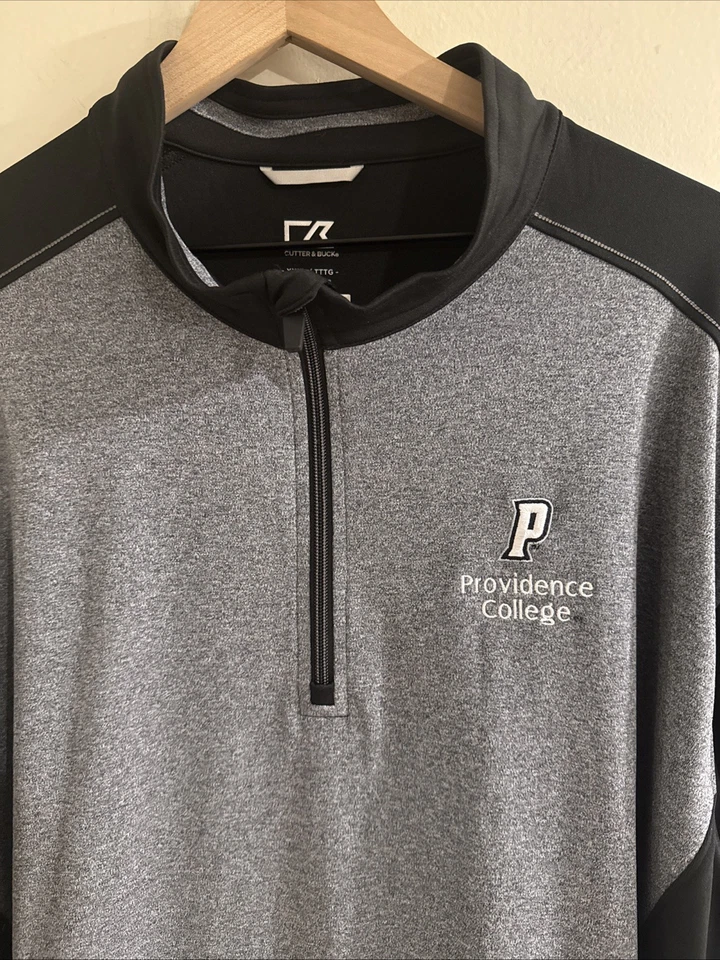 Cutter And Buck Quarter Zip Shirt Providence College Men's XXXL Black Gray Long - Image 2 of 4