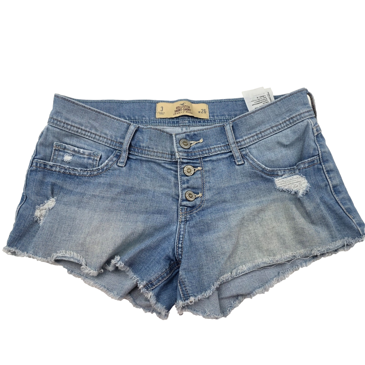 Hollister Short-Short Low Rise Denim Shorts Womens 3 W26