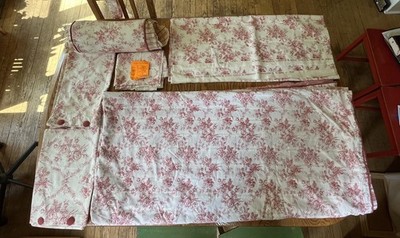 2002 Jane Churchill Colfax Rose Toile Custom Queen Duvet 2 Cases 1 Neck Roll +