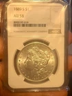 1889-s Morgan dollar , Brilliant NGC  AU58 better date.  nice color & surfaces.