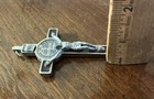 Vintage St. Benedict Crucifix Brown Enamel w/ Coin Medallion Inlay INRI 3” Cross — photo 10