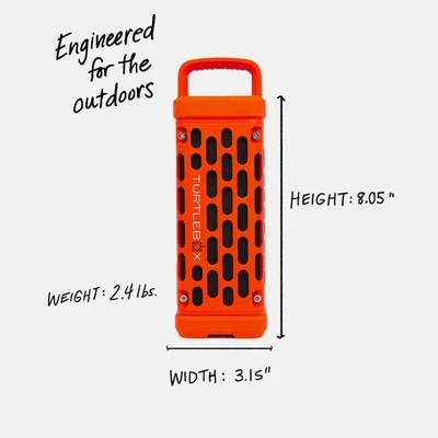 TURTLEBOX AUDIO TurtleBox Ranger Loud! Outdoor Portable Bluetooth 5.4 Waterproof Orange Speaker