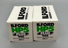 NOS 2X Ilford HP5 Plus 400 ISO Black & White 35mm Film 36 EXP (BB 07/2014)