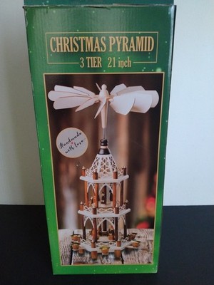 German Style Christmas Carousel Pyramid 21 in Windmill Nativity