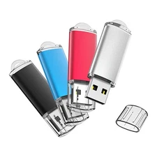 Mixed Color USB 2.0 4PCS 16GB Metal Rectangle USB Flash Drive USB Memory Sticks