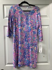 Lulu B S Multicolor Paisley 3/4 Sleeve Dress Upf50