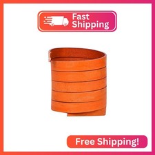 Xsotica-Flat Leather Cords 10.0 MM X 2.0 MM- 1 Yard Natural Orange
