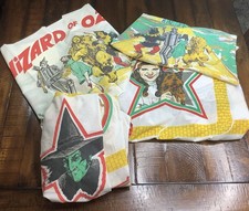 Vintage Wizard of Oz FLAT & FITTED Twin Size Sheets & 2 Pillowcases MGM