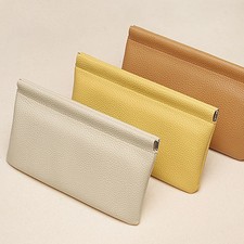 Self-closing First-layer Genuine Cowhide Long Wallet Passport Driver's License D