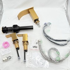 8 inch Widespread Bathroom Sink Faucet 3 Hole 2 Handle w/ Pop Up Drain, Gold NEW