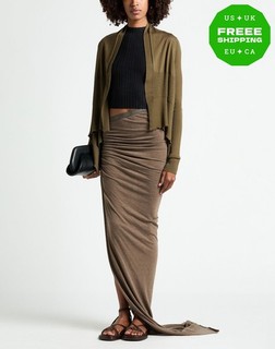 RRP€475 RICK OWENS Edfu Maxi Skirts IT40 US4 UK8 S Angora & Wool Blend Ruched