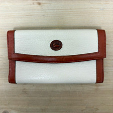 Dooney & Bourke Women's Folding Wallet Snap Closure Card Slots Ivory Brown