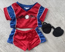Build-A-Bear Workshop Soccer Uniform Outfit Red  Blue 2-Piece Set  Accessories