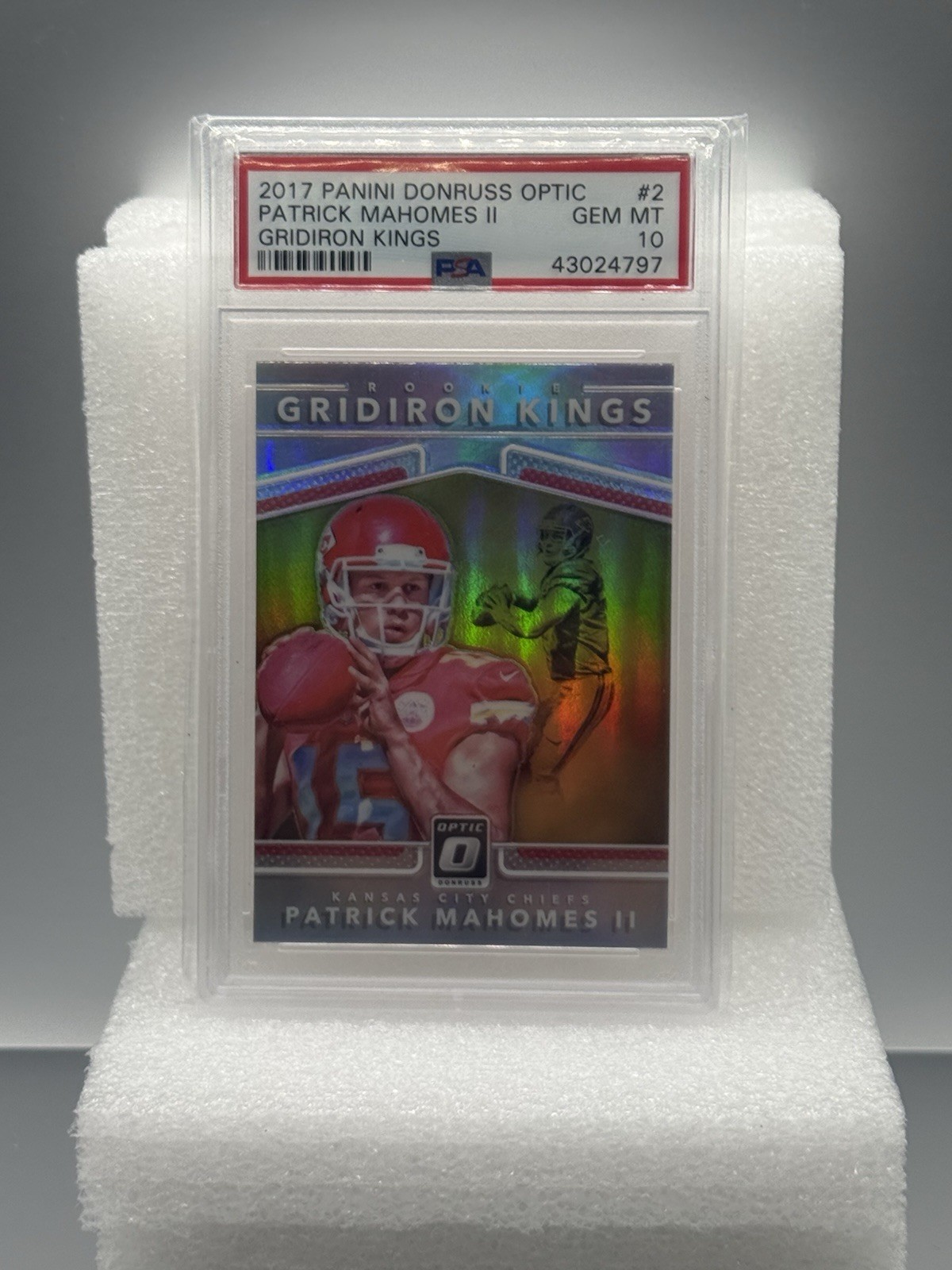 2017 Panini Donruss Optic Patrick Mahomes II Gridiron Kings #2 PSA 10 Chiefs