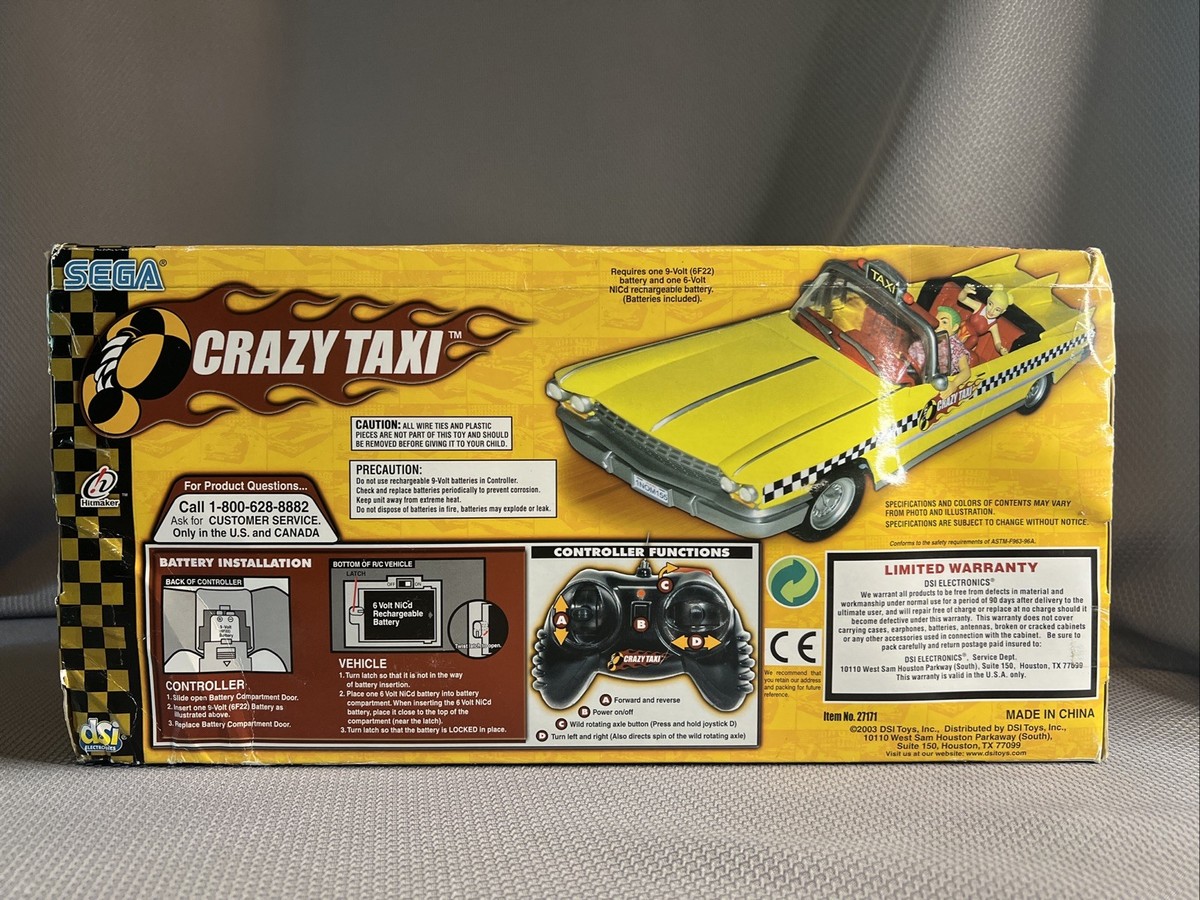 SEGA 2003 Crazy Taxi R/c Car 27171 Batteries Included Jmsr21 for