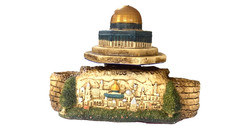 Handmade Palestinian Al Quds Gypsum Desk Organizer & Dome of Rock Set