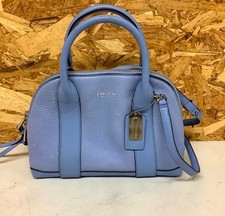 COACH Blue Pebbled Leather 2WAY Handbag Shoulder Bag With Strap