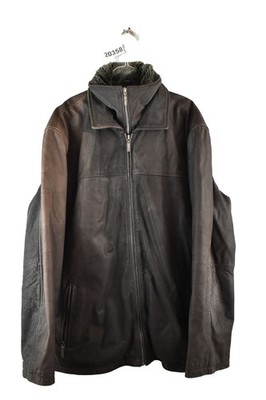 Hidepark Herren braun Leder Reißverschluss Feldjacke schwer Größe XL VINTAGE Vintage Vintage