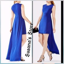 NWT BCBG MAXAZRIA SIZE 4 LEANDRA DEEP ROYAL BLUE HIGH-LOW DRESS MSRP $298